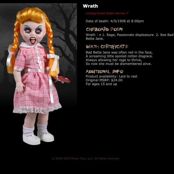 ORIGINAL Living Dead Dolls (Series Seven) - SEALED - Picture 8 of 14